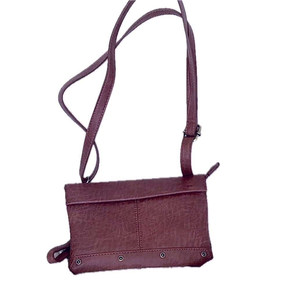 Joy Susan EUC Kiara Convertible Vegan Leather Crossbody Bag Eggplant Purple